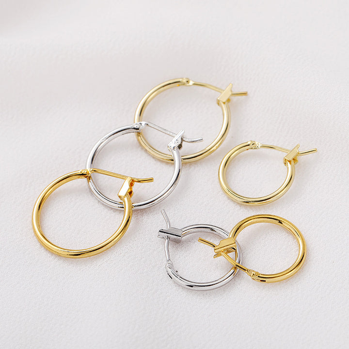 Gold-plated Color Retention Round Ring Earrings