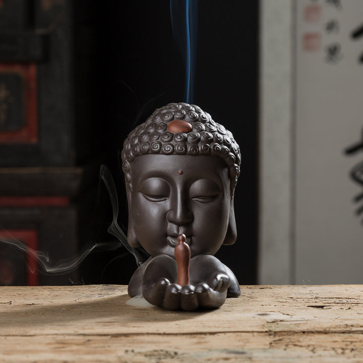 Incense Burner Buddha head Maitreya