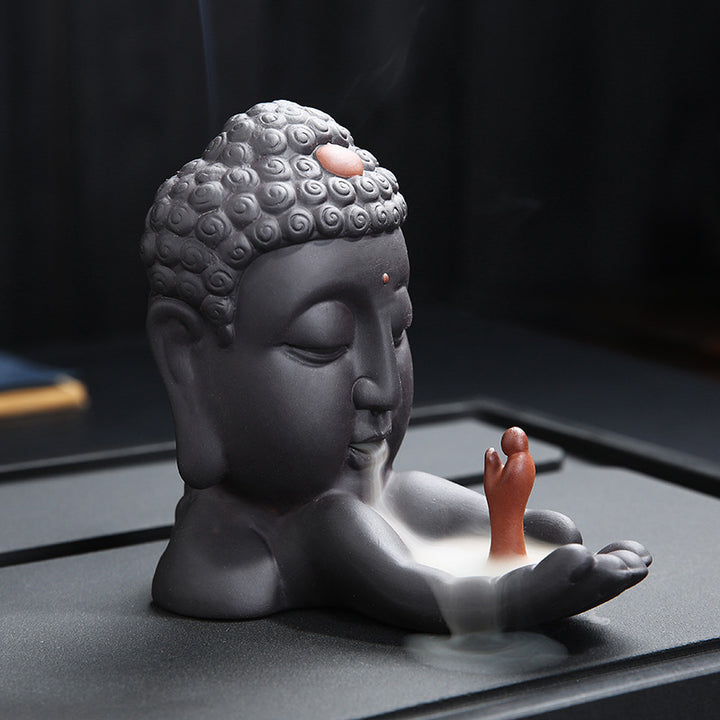 Incense Burner Buddha head Maitreya