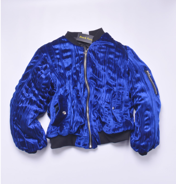 Set of blue velvet jacket couple youth jacket