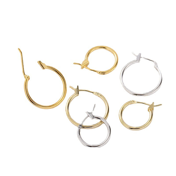 Gold-plated Color Retention Round Ring Earrings