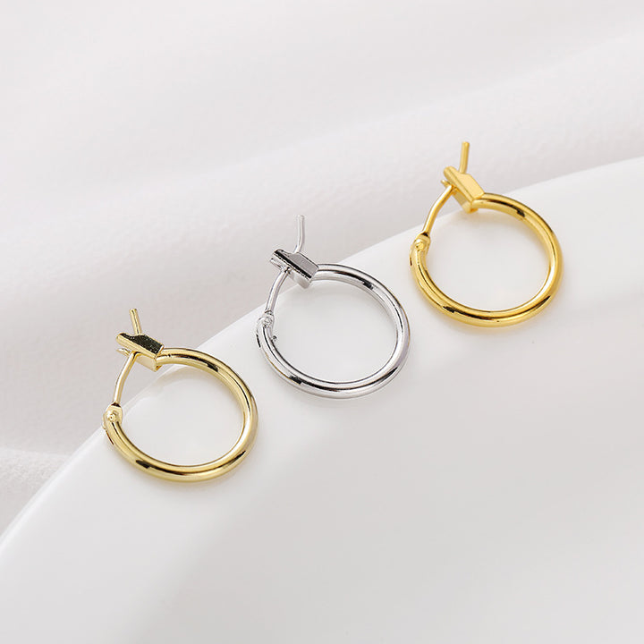 Gold-plated Color Retention Round Ring Earrings