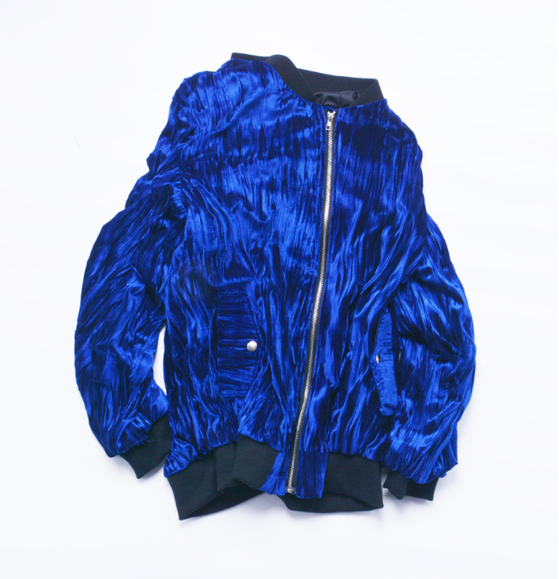 Set of blue velvet jacket couple youth jacket