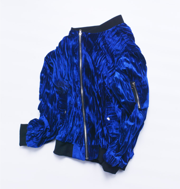 Set of blue velvet jacket couple youth jacket