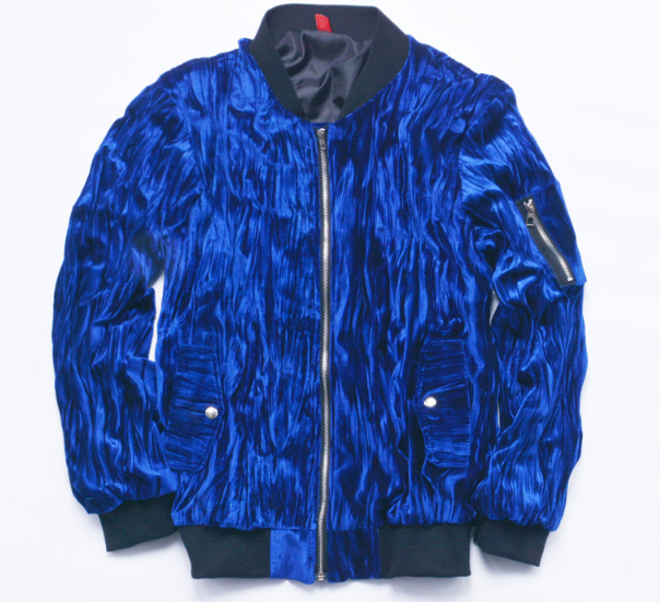 Set of blue velvet jacket couple youth jacket