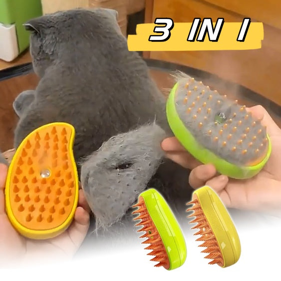 Steam brush for cats, dogs and cats