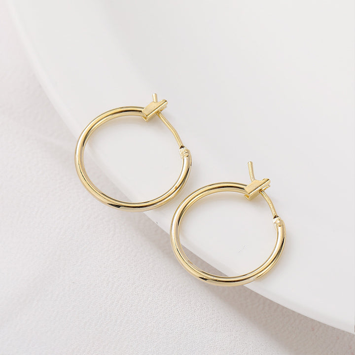 Gold-plated Color Retention Round Ring Earrings