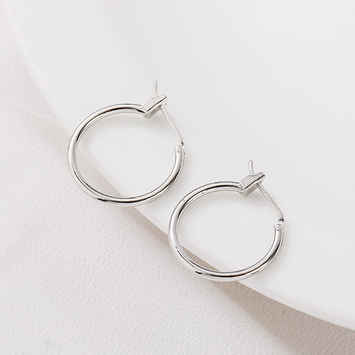 Gold-plated Color Retention Round Ring Earrings